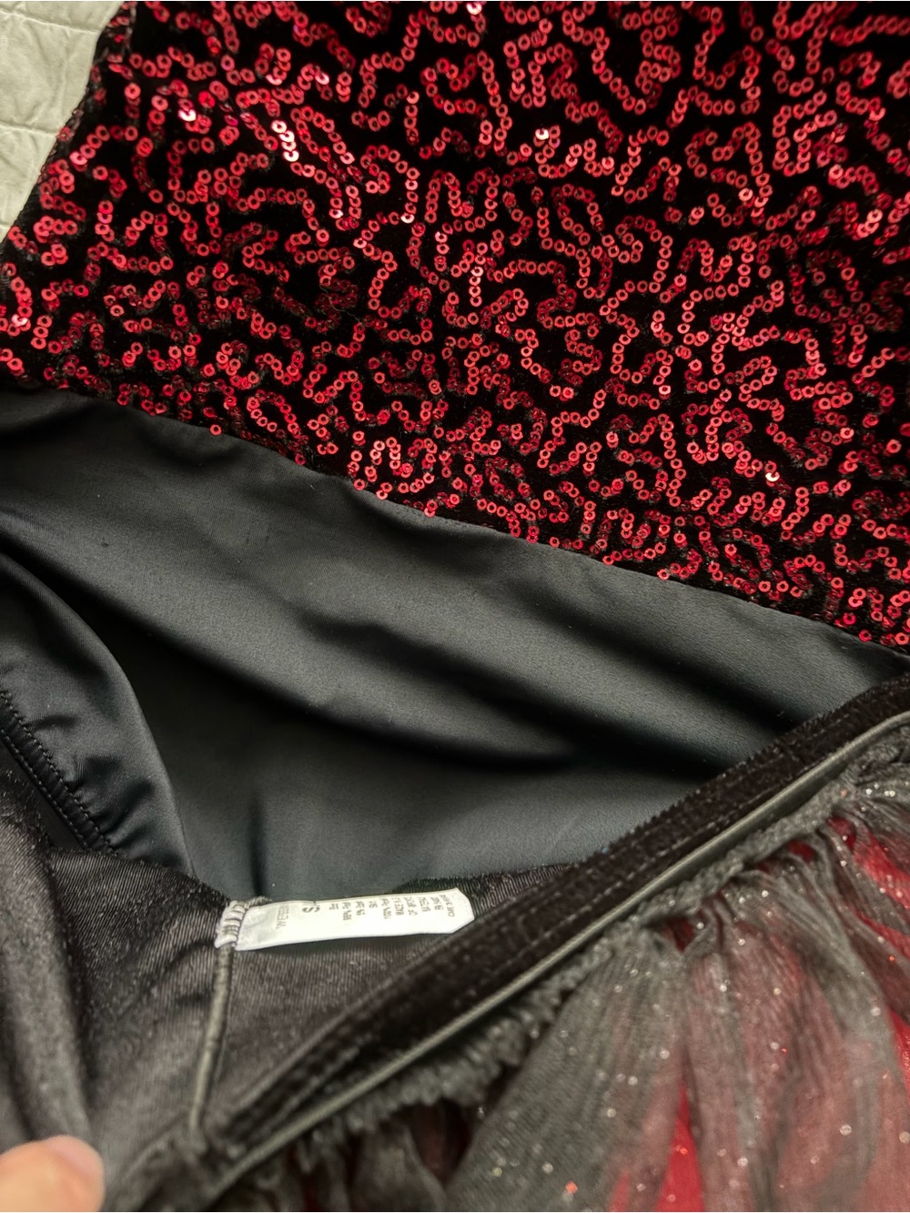 Weissman Red and Black Sequin Dance Costume SA - Picture 3 of 8
